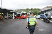 controle gendarmerie à la gare routière de saint-paul