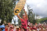 Manifestation contre la crise requins à Saint-Leu