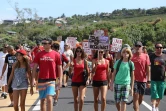 Manifestation contre la crise requins à Saint-Leu