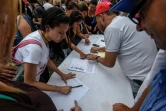 Des opposants déposent leur signature pour demander un référedum le 24 juin 2016 devant le Conseil national électoral (CNE)à Caracas