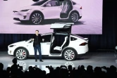 Le PDG de Tesla Elon Musk au lancement du model X à Femont, en Californie, le 29 septembre 2015 