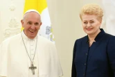 Le pape François et la présidente lituanienne Dalia Grybauskaite à Vilnius le 22 septembre 2018
