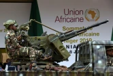 Sécurité renforcée à Niamey qui accueille le sommet de l'Union africain (UA). Devant le Palais des Congrès le 4 juillet 2019