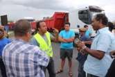Chantier de la Nouvelle Route du littoral bloqué par les salriés du BTP