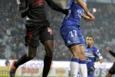 L'attaquant italien de nice Mario Baloteli (g) lors du match face à Bastia, le 20 janvier 2017 au stade Armand Cesari