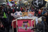 Un rassemblement d'activistes du climat le 19 janvier 2020 à Landquart (Suisse), au départ d'une marche vers Davos où s'ouvrira le World Economic Forum le 21 janvier