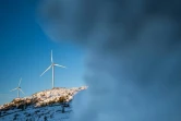 Les turbines de la ferme éolienne de Storheia à Afjord en Norvège qui gênent l'élevage traditionnel de rennes, le 7 décembre 2021