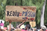 Manifestation contre la crise requins à Saint-Leu