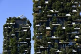 Le complexe architectural "Forêt verticale" de l'architecte et urbaniste italien Stefano Boeri en septembre 2017 à Milan