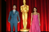 Les acteurs Zazie Beetz et Jack Quaid posent au cours de la cérémonie d'annonce des nominations aux Oscars, le 23 janvier 2024 à Beverly Hills, Californie