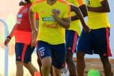L'attaquant colombien Radamel Falcao (devant) à l'entraînement avec ses partenaires à Kazan, le 30 juin 2018