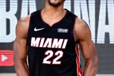 La frustration de Jimmy Butler, du Miami Heat, au cours du match N.4 de la série en finale NBA le 6 octobre 2020 à Lake Buena Vista en Floride