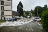 Un quartier inondé à Breteuil, dans l'Eure, le 5 juin 2018