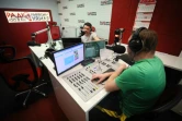 Dans les studios de la radio "Lvivska Khvilya", à Lviv, dans l'ouest de l'Ukraine, le 18 mars 2022