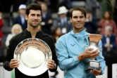 Le Serbe Novak Djokovic, finaliste, et l'Espagnol Rafael Nadal, vainqueur du tournoi de Rome, le 19 mai 2019 