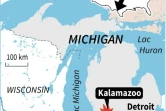 Carte localisant Kalamazoo (Michigan), où un homme soupçonné d'avoir abattu 6 personnes a été arrêté 