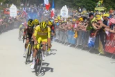 Le Slovène Tadej Pogacar lors de la montée de la Super Planche des belles filles, le 8 juillet 2022 pour la 7e étape du Tour de France