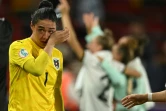 Les pleurs de la gardienne autrichienne Manuela Zinsberger après l'élimination en quart de finale de l'Euro contre l'Allemagne, le 21 juillet 2022 à Brentford 