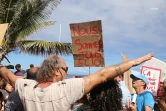 Manifestation contre la crise requins à Saint-Leu