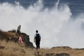 houle en bord de mer avec de grosses vagues