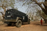 Une patrouille de police près du collège de Kagara où 42 personnes ont été enlevées, le 18 février 2021 au Nigeria