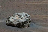 Photo d'une météorite métallique à la surface de Mars, prise par le rover Opportunity, et diffusée par la Nasa le 19 janvier 2005 