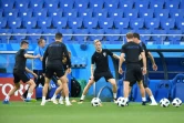 Les Croates lors d'une séance d'entraînement à Rostov, le 25 juin 2018, en vue du match contre l'Islande