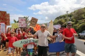 Manifestation contre la crise requins à Saint-Leu