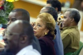 L'ancienne élue et ministre Lucette Michaux-Chevry participe le 02 décembre 2003 à Baie-Mahault à un meeting avant le référendum du 07 décembre 2003 sur l'émancipation de la Guadeloupe
