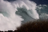 houle en bord de mer avec de grosses vagues
