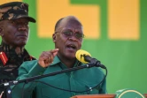 Le président tanzanien, John Magufuli, le 29 août 2020 à Dodoma (Tanzanie), lors d'un meeting de campagne à l'élection présidentielle.