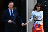 David Cameron sort avec sa femme Samantha du 10 Downing Street pour annoncer sa démission, le 24 juin 2016 au lendemain du vote en faveur du Brexit