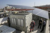 Le générateur d'eau de Watergen est alimenté par panneaux solaires, à Khan younès le 16 novembre 2020