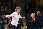 L'entraîneur de l'équipe de France, Hervé Renard, réagit sur la ligne de touche pendant le matchdu Mondial contre le Brésil à Brisbane, le 29 juillet 2023