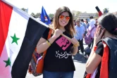 Manifestation de soutien au régime syrien, le 16 avril 2018 à Damas
