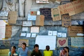 Des jeunes espagnols et portugais protestent contre la crise économique et le chômage à Lisbonne le 23 mai 2011