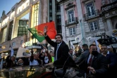 Le président du parti d'extrême droite Chega au milieu de ses partisans à Lisbonne, le 28 janvier 2022 