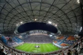 Le Stade Vélodrome le 26 avril 2018 avant la demi-finale aller de Ligue Europa entre l'Olympique de Marseille et le FC Salzbourg 
