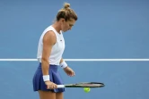 La Roumaine Simona Halep, lors de son match contre la Polonaise Magda Linette, le 17 août 2021 au tournoi de Cincinnati à Mason (Ohio)