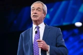 Le britannique Nigel Farage donne un discours à la convention CPAC, à National Harbor, près de Washington, le 21 février 2025