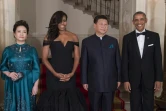 Le président américain Barack Obama, son épouse Michelle Obama, le président chinois Xi jinping, son épouse Peng Liyuan arrivent pour une dîner de gala à la Maison blanche à Washington, le 25 septembre 2015