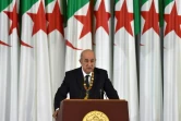Le président algérien Abdelmadjid Tebboune donne un discours lors de son investiture à Alger, le 19 décembre 2019
