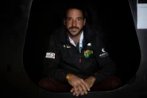 Le skipper français Louis Burton (Bureau Vallée 2) à bord de son Imoca 60, aux Sables d'Olonne, site de départ du Vendée Globe, le 22 octobre 2020