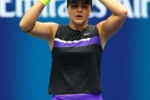 Bianca Andreescu célèbre la balle de match en finale de l'US Open, le 7 septembre 2019 à New York 
