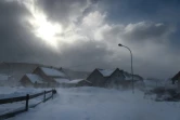 Des maisons couvertes de neige à Mouthe, appelée la "Petite Siberie", et réputée être la ville la plus froide de France, le 17 janvier 2017