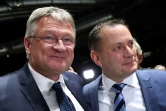 Le co-président de l'AfD, Jörg Meuthen, et Tino Chrupalla, lors du congrès du parti allemande d'extrême droite AfD, le 30 novembre 2019 à Brunswick