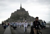 La flamme olympique au pied du Mont-Saint-Michel, le 31 mai 2024