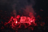 Banderole insultante de supporters du PSG visant l'ancien joueur du club Adrien Rabiot, et sa mère, lors du Classique face à l'OM, le 16 mars 2025 au Parc des Princes