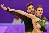 Gabriella Papadakis et Guillaume Cizeron, lors de leur programme court de danse sur glace aux Jeux olympiques de Pyeongchang, le 19 février 2018