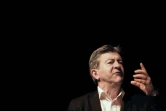 Le député européen et candidat à la présidentielle Jean-Luc Mélenchon lors d'une conférence sur la mondialisation à Montréal au Canada le 23 avril 2016